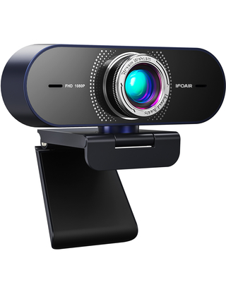 Webcam coulant de webcam visuel d'ordinateur d'IFOAIR HD 1080P pro avec la lentille anti-éblouissante de 6 couches